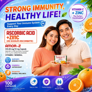 Product name: Amor-Z Sodium Ascorbate + Zinc 533.40 mg/10 mg Capsule  (100 capsules/box)