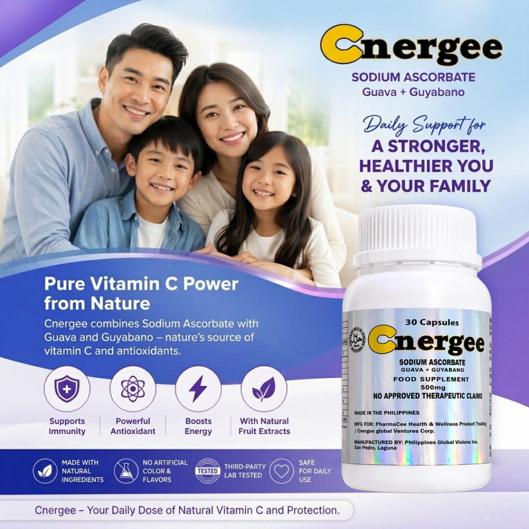 Cnergee Sodium Ascorbate + Guava + Guyabano 30 Capsules