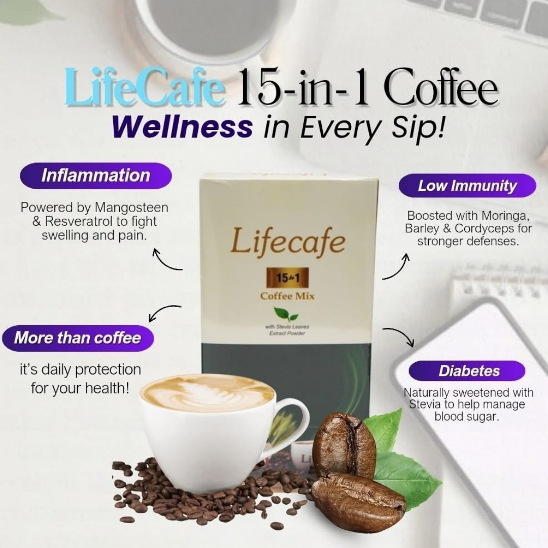 LifeCafe 15-in-1 Coffee (12 grams x 10 sachets / box) - Image 2